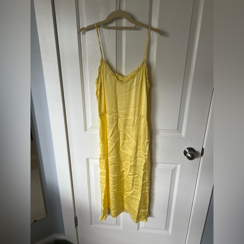 Butter yellow Wilfred Mille satin slip dress